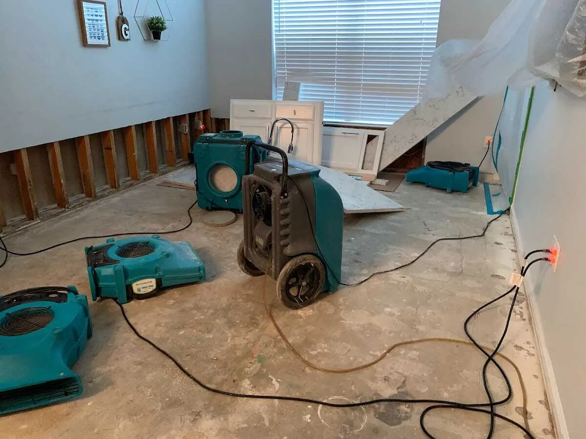 Dehumidifier in flood-cut room for Water Extraction & Removal in St. Paul